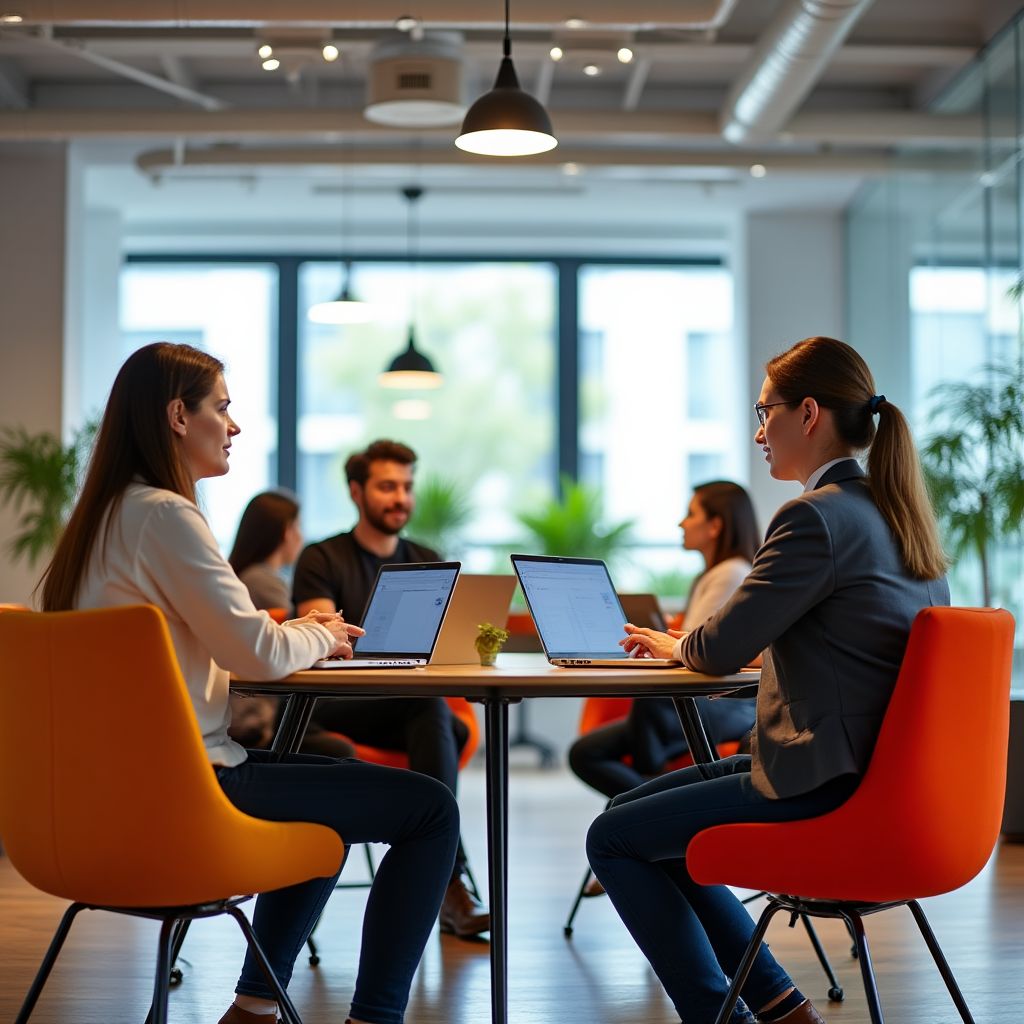 Sesión de estrategia en coworking