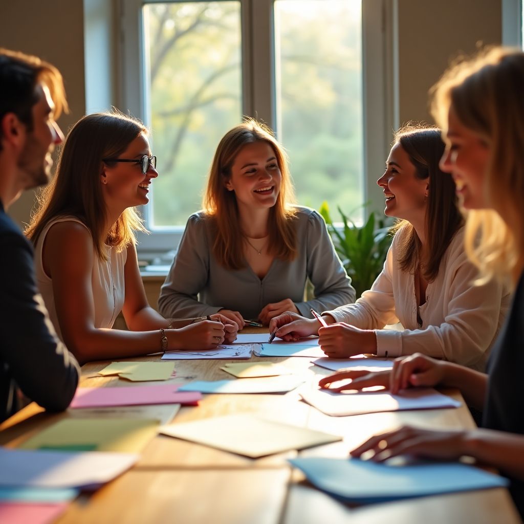 Sesión de brainstorming consultores